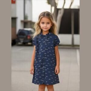 Gap Girls Dress Size XS 4 5 Blue Bicycle Print Shirt‎